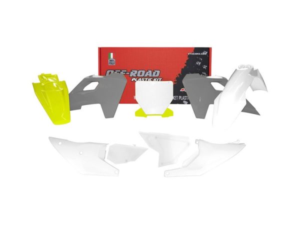 Husqvarna TC 125/250, FC 250/350/450, TX 300, FX 350/450 Plastics Kit 2022-2024 – OEM 2024 colours · 7 pcs, no fork guards · R-Tech
