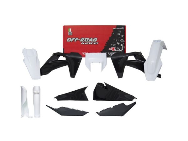 Husqvarna TE 150/250/300, FE 250/350/450/501 Plastics Kit 2020-2023 – Black/White · R-Tech