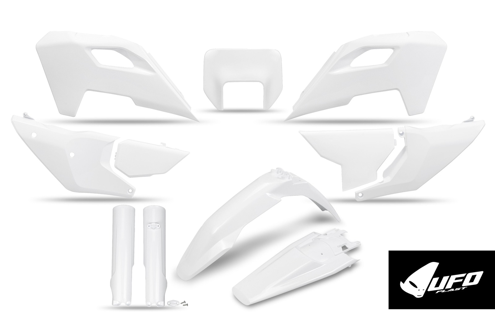 Husqvarna TE 150/250/300, FE 250/350/450/501 Plastics Kit 2024-2025 – White 040 · UFO