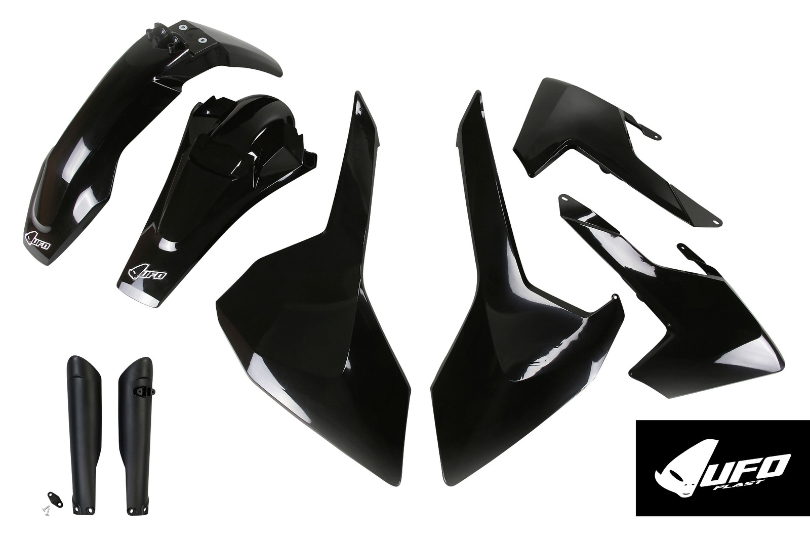Husqvarna TX/TE 125/250/300, FE 250/350/450 Plastics Kit 2017-2019 – Black · UFO