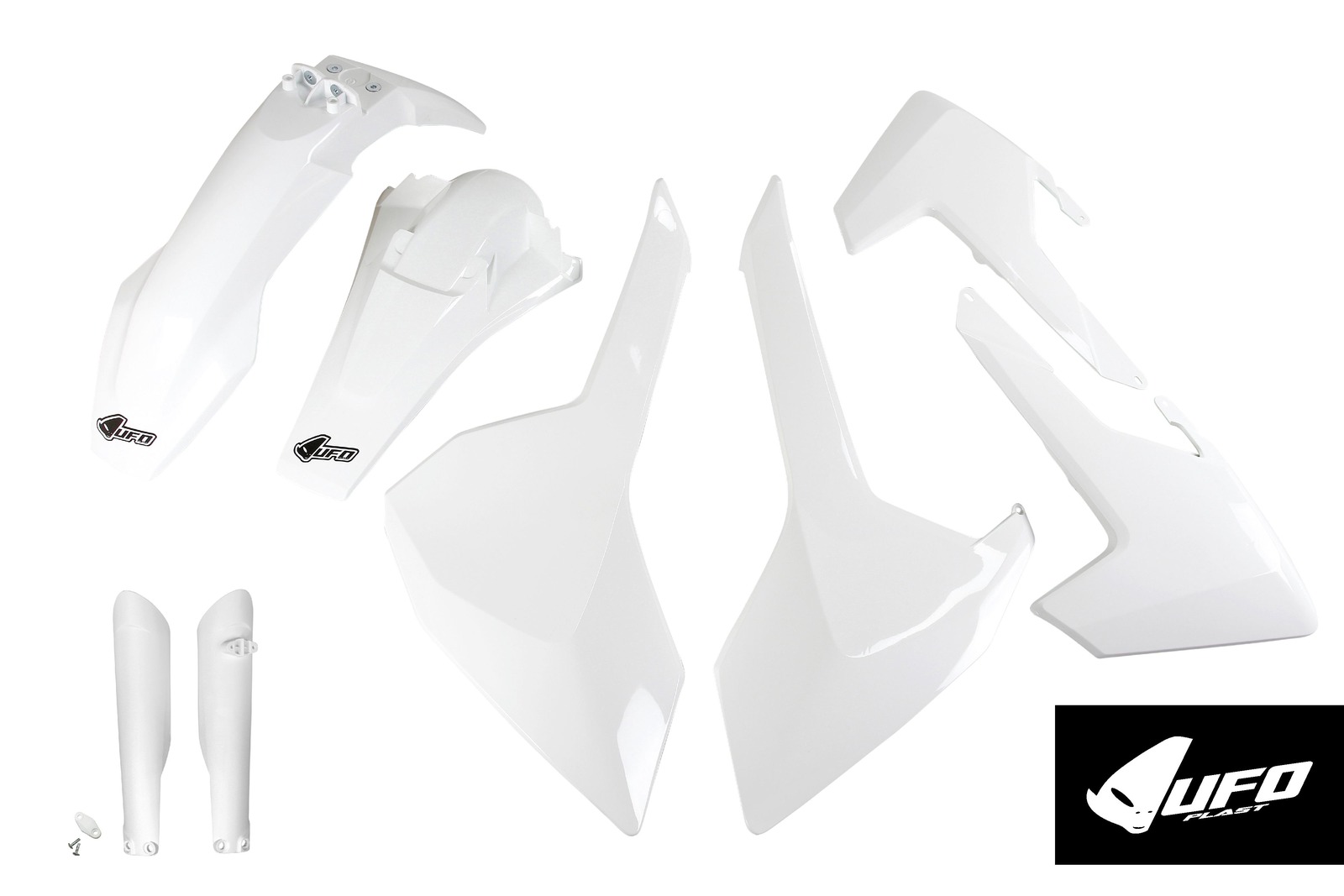 Husqvarna TX/TE 125/250/300, FE 250/350/450 Plastics Kit 2017-2019 – White · UFO