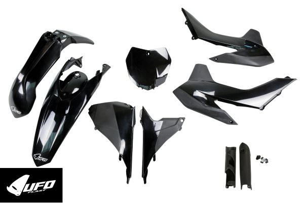KTM SX 125/150/250, SX-F/XC-F 250/350/450, XC 125/250 Plastics Kit 2013-2016 – Black · UFO