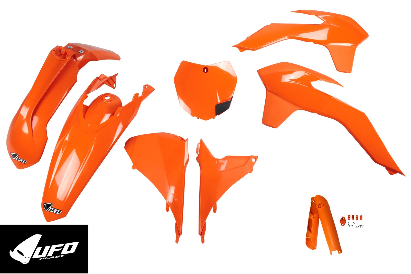 KTM SX 125/150/250, SX-F/XC-F 250/350/450, XC 125/250 Plastics Kit 2013-2016 – Orange · UFO