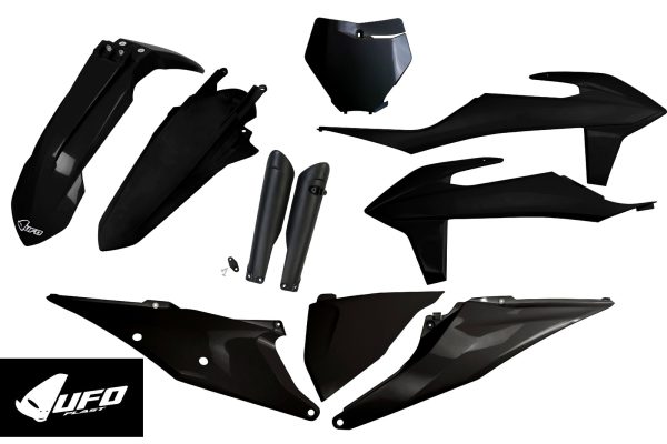 KTM SX 125/150/250, SX-F/XC-F 250/350/450, XC 125/250 Plastics Kit 2019-2022 – Black · UFO