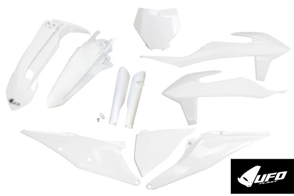 KTM SX 125/150/250, SX-F/XC-F 250/350/450, XC 125/250 Plastics Kit 2019-2022 – White 042 · UFO