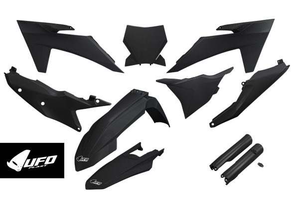 KTM SX/XC 125/250/300, SX-F/XC-F 250/350/450 Plastics Kit 2023-2024 – Black · UFO