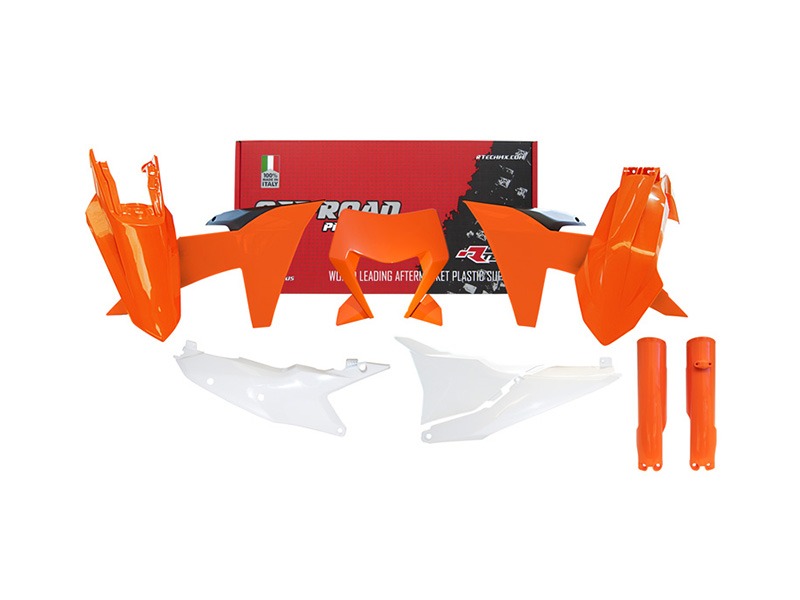 KTM XC-W 125/250/300, XCF-W 250/350/450, EXC 250/300, EXC-F 250/350/450/500 Plastics Kit 2024-2025 – OEM 2024 colours · R-Tech