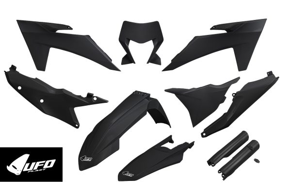 KTM XC-W/EXC 150/250/300, XCF-W/EXC-F 250/350/450/500 Plastics Kit 2024-2025 – Black · UFO
